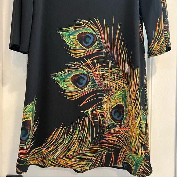 Muse Peacock Feather Design Mini Dress. Size 6. - Picture 6 of 11